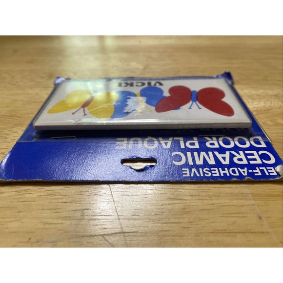 Vintage Retro VICKI With Butterflies Dead Stock Ceramic Name Plaque Wall Sign 84 - Picture 8 of 12